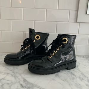 AGL patent leather combat boots - size 37, US 6.5 / 7